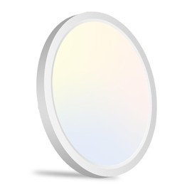 1 Pack 7 Inch 880LM LED Flush Mount Ceiling Light, 5CCT 5000K Ultra Slim LED Ceiling Light CRI>90, 120V, 12W Dimmable Ceiling Lights Flush Mount Installs with Junction Box/Recessed Can, ETL & FCC