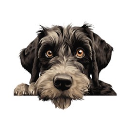 Peeking Giant Schnauzer Bike Home Decorations Wall Art Stickers Gift for Dog Mom Self-Adhesive Wall Decal for Playroom Garage Party Trucks Vinyl 28in