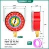 BOGERDACK Refrigeration Pressure Gauge, 0-800PSI, 2-3/4" Red Dial, 1/8NPT Hex