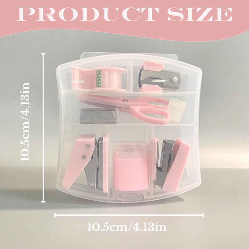 8 Pack Mini Office Supply Kit Portable Case with Scissors,Tape