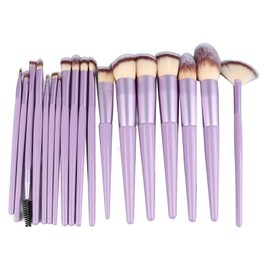 18pcs Makeup Brush Set Artificial Fiber Fashionable Soft Synthetic Cosmetic Brush Purple