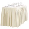LinenTablecloth 14 ft. Accordion Pleat Polyester Table Skirt Ivory