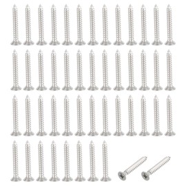 PATIKIL #6x1" Flat Head Sheet Metal Screws, 100 Pcs 304 Stainless Steel Phillips Drive Self Tapping Wood Screws for Metal Wood Drywall