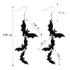 Halloween Bat Dangle Earrings – Black Triple Bat Drop Jewelry