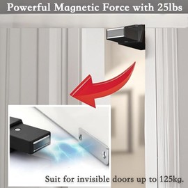 4 Pack Heavy Duty Push Latch & Lock for Hidden Door Touch Latches and Catch Magnet Push Release Drawer Pull Tip, Black Easy Install