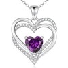 CDE Necklaces for Women 925 Sterling Silver, Jewelry Birthstone Heart