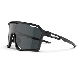 HAAYOT Sports Sunglasses for Men Women,Cycling Baseball Fishing Running Biking Glasses,UV Protection Black Silver