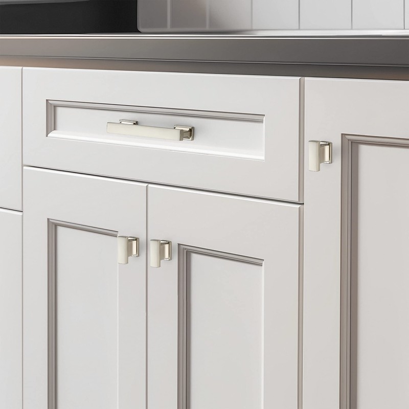 30 Pack Brushed Nickel Cabinet Pulls 1.46 Inch Kitchen Handles