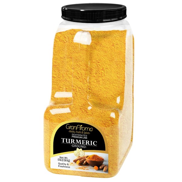 GranAroma Turmeric Powder, 5 lb, Earthy Flavor, Versatile Spice, Curries