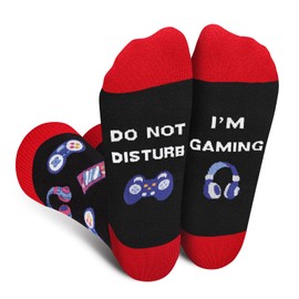 Gaming Gamer Socks for Men Dad Women Teen Boys-Do Not Disturb I'm Gaming Novelty Funny Fun Cool Funky Crazy Socks-Fathers Day Birthday Christmas Easter Gamer Gaming Husband Mom Gifts Stocking Stuffers