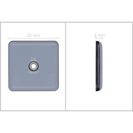 Teflongleiter zum Schrauben 25 & 50 mm 4-16 STK Möbelgleiter Teflon PTFE Gleiter (25 x 25 mm 16 Stück) Grau