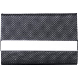 Timotech Tarjetero para Tarjetas de Presentación de piel sintética, Tarjetero de Bolsillo para Hombres o Mujeres con Soporte delgado de metal con bloqueo RFID, con cierre magnético