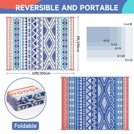 Outdoor Rugs Patio Camping Waterproof - 8x10 Plastic Straw Patio Rug Portable for Campers, Outside RVs Mat, Outdoor Area Carpet for Patios Clearance, Backyard Porch, Balcony, Picnic