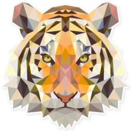 AK Wall Art Tiger Modern Art Design Car Vinyl Sticker - SELECT SIZE - (A) X-Small: 2"