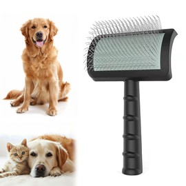 Dog & Cat Brush, Pet Brush, Large Slicker Brush for Dogs and Cats, Pet Slicker Brush, Pet Wire Brush for Large (Black)