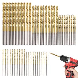 Small Drill Bits Set 50 Pieces Mini 2mm Drill Bits 2mm Wood Drill Bits 3mm Drill Bit Sets Metal Drill Bits for Wood Plastic Aluminium Brick Concrete (1mm/ 1.5mm/ 2mm/ 2.5mm/ 3mm)
