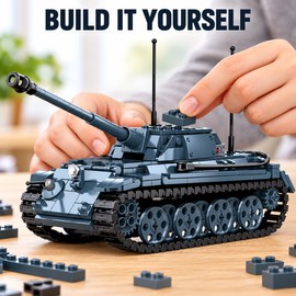 Military Armored Vehicle Building Block Model Kits, Small Brick Construction Sets with Multiple Vehicle Options