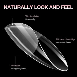 BEAUTPAL Short Almond Nail Tips Fake Nail Tips, 240Pcs Half Matte Soft Gel X Nail Tips, 15 Sizes Full Cover Acrylic False Press on Nails Tips, Nail Extension Tips