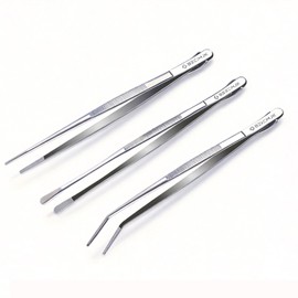 GBZCMJK 3 Pcs Kitchen Tweezers, 12-Inch Stainless Steel Cooking Tweezers, Professional Cooking Tongs, Long Food Tongs for Serving, Sea food, BBQ and Salads