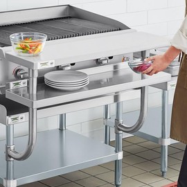 Glownary Stainless Steel Plate Shelf, 10 x 36 Inches, NSF Listed, with Backsplash for Equipment Stands