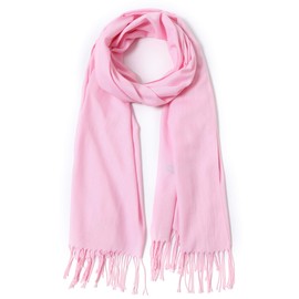 Cindy & Wendy Pashmina Shawls and Wraps Large Scarfs for Women Wedding Party Bridal Long Fashion Solid Shawl Wrap with Fringes (hot pink)
