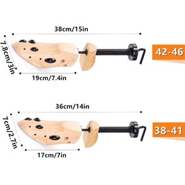 Generic Nicoone Shoe Tree for Men and Women, 2-Way Extension, Shoe Width and Length, Including Wooden Shoe Stretcher with 4 Pressure Relief Pads, multicoloured