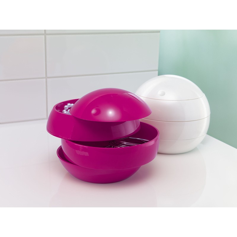 Spirella Bowl Shiny ABS Beauty Tidy Box, Red
