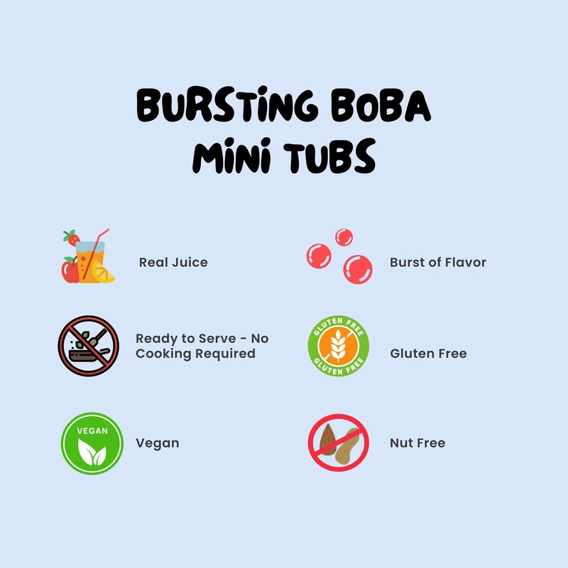 Bossen Bursting Boba® Minis-3 packs (Mango/Blueberry/Pomegranate)