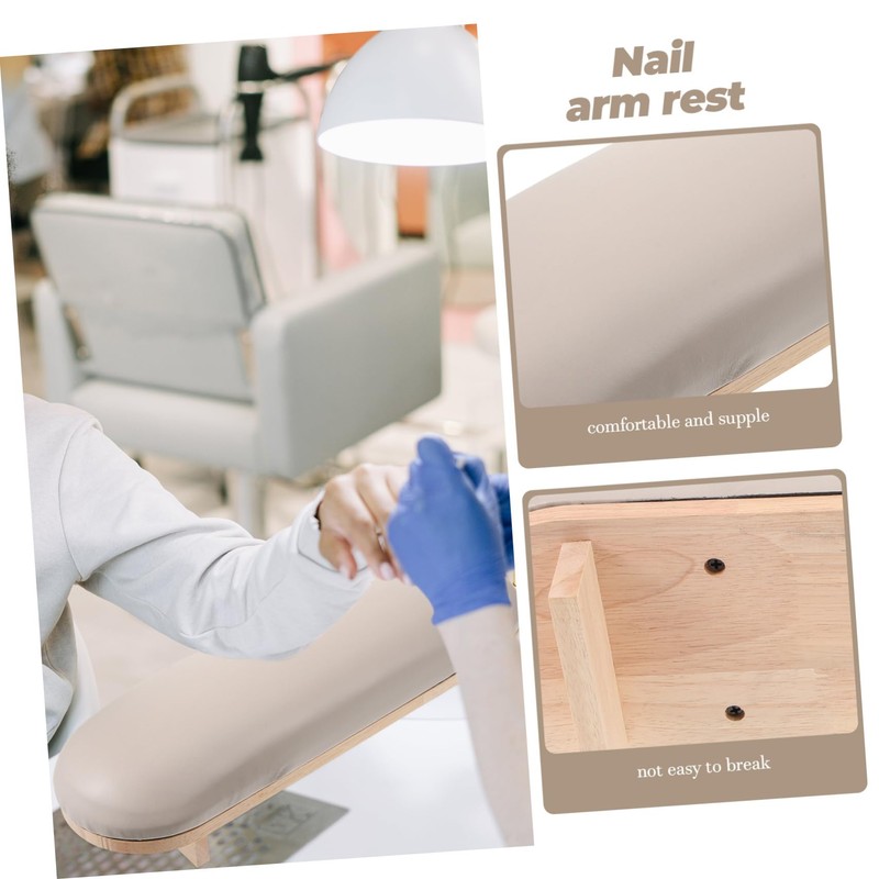 TOVINANNA Nail Arm Rest Pillow Wooden Hand Rest Stand for