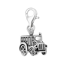 Quiges 925 Silver Charm Pendant Air, Land & Water with Lobster Clasp for Bracelets, enamel