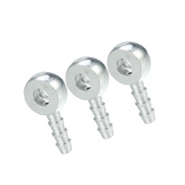 Partuto 6mm ID 6mm OD Banjo Bolt Hose Barb Fittings Universal Banjo Fitting Fuel Line Adapter Connector for Motorcycle Car Silver Tone - Pack of 3 Replacement