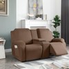 TAOCOCO Reclining Loveseat with Middle Console Slipcover, 4 Piece Polyester