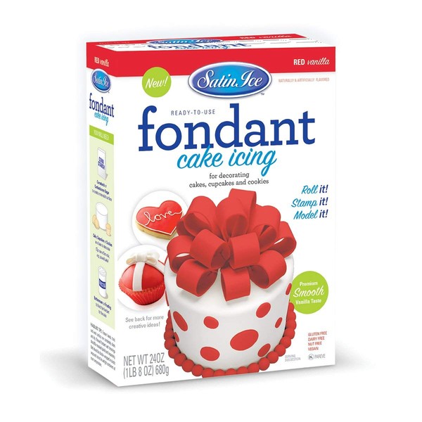 Satin Ice Red Fondant, Vanilla, 24 Ounces