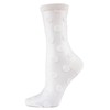 MeMoi Women's Polka Dot Sheer Crew Socks Winter White One