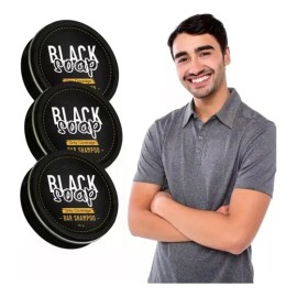 3piezas Jabón De Pelo Negro, Reparación, Limpieza, Nutrición