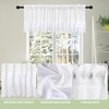 KnSam Linen Look Curtains, Semi-Transparent Living Room Curtains with Lace,