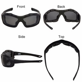 WYND Blocker Polarized Riding Sunglasses Extreme Sports Wrap Motorcycle Glasses (Black/PZ Smoke)