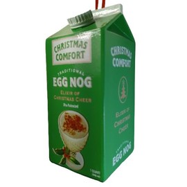 OnHoliday Egg Nog Green Carton Elixir of Christmas Cheer Hanging Christmas Tree Ornament