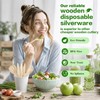 Mwellewm 100% Compostable Cutlery Set Wooden Utensils Disposable Silverware