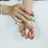 3D Fruit Press on Nails, Medium Almond Watermelon Lemon Kiwi