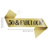 50th Birthday Sash, Gold Glitter Birthday Sash, 50 & Fabulous
