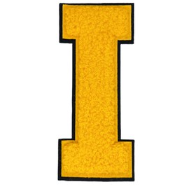 1 PCS 4.2" Yellow Chenille Letter Patches, Iron on Patches for Hats Clothes Bags Backpacks Jeans, Initial Patches Large Varsity Letter. (Letter I)