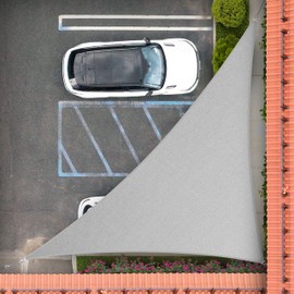 Royal Shade 10' x 10' x 14' Grey Triangle Sun Shade Sail Canopy Outdoor Patio Fabric Screen Awning RSTAPRT10 - UPF50+ 95% UV Blockage, Heavy Duty, Water & Air Permeable (We Make Custom Size)