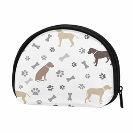 IBILIU Small Coin Purse Paw Print Bones And Dog Silhouettes American Foxhound Breed Mini Wallet Coin Pouch Change Purse For Women Men