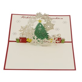 Christmas Tree with Snowflakes, Winter Landscape Christmas Card, 3D Card, Folding Card, Pop Up Card
