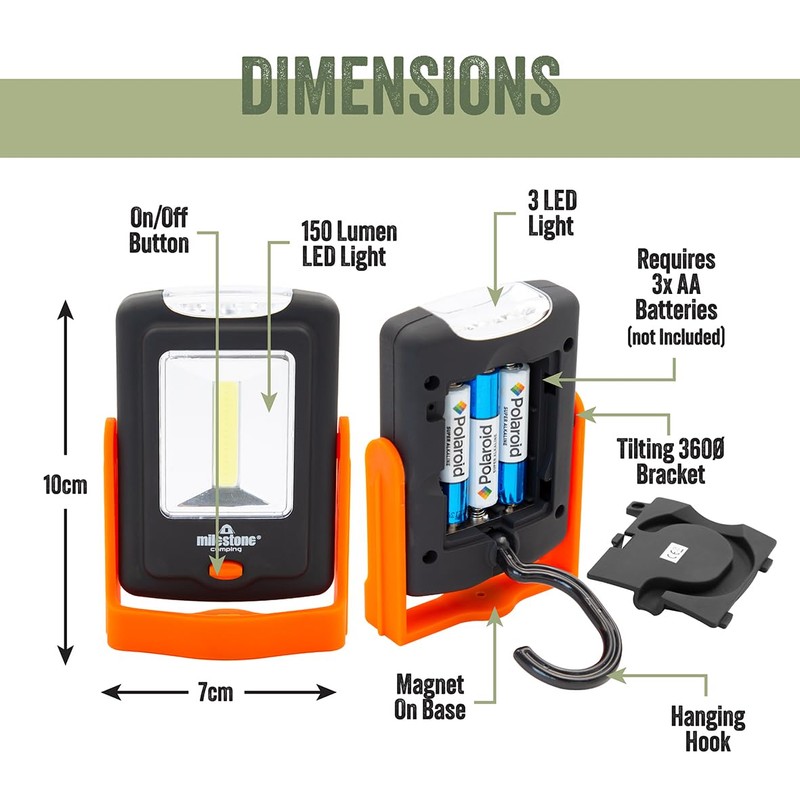 Benross Marketing Ltd Milestone Camping Ultra Bright COB LED Multi