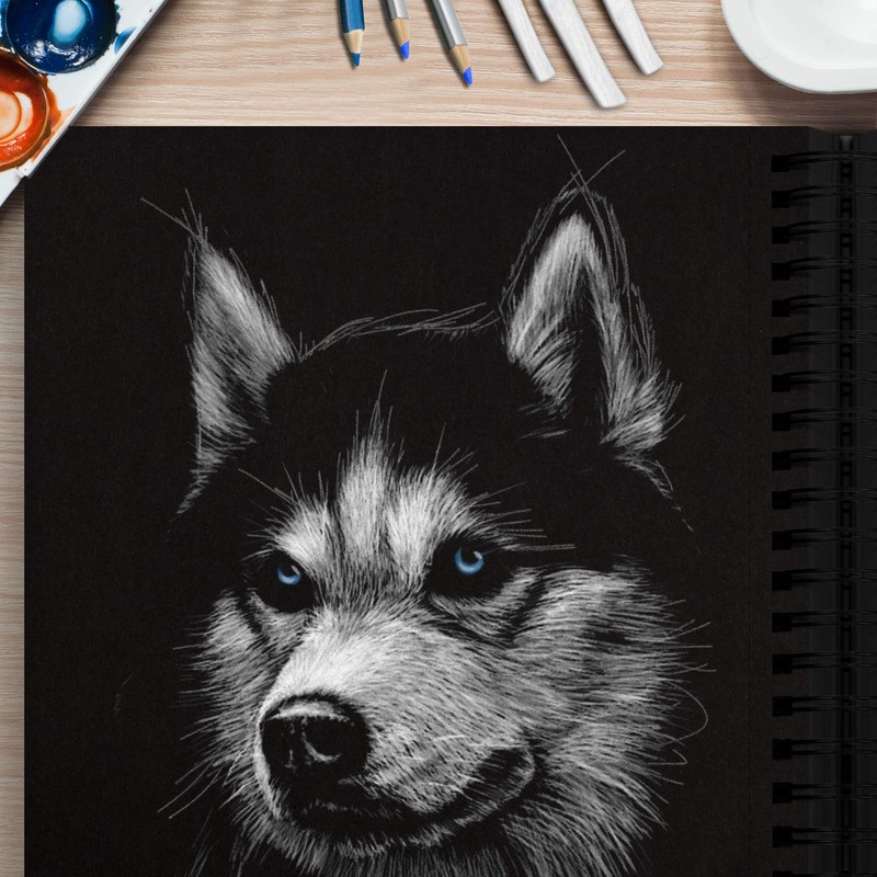 Set of 3 Sketchpads White, Toned Tan, Black with Fine