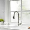 Lavatrum Brushed Nickel Kitchen Faucet Antique 17 inch with Pull