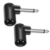 Right Angle Adapter Male to TS 1/4", 2 Pack Adjustable