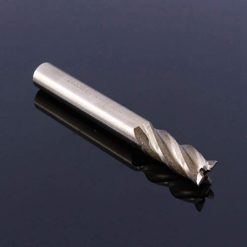 End Mill Bit, 8mm HSS CNC Carbide Straight Shank 4